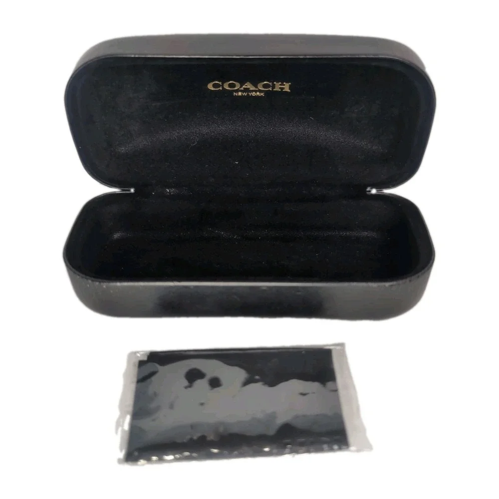 Coach Small Eyeglass/Sunglass Black Hard Case, Clamshell Closure W/Clean Cloth